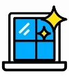 A cleaned and sparkling window